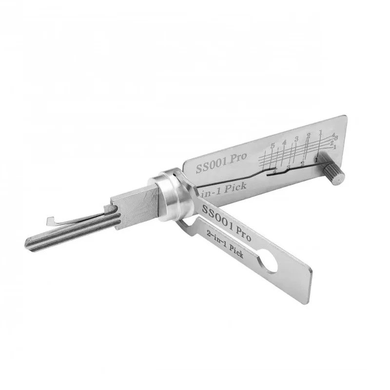 SS001 2-in-1 lock pick and master key decoder in gold