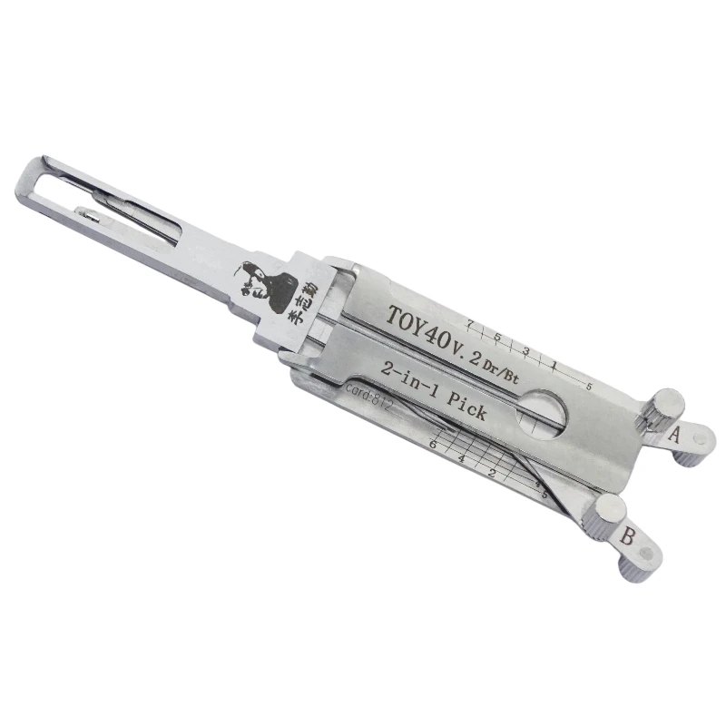 Lishi TOY40 V.2 2 in 1 Locksmith Tool Lock Pick & Decoder Vertical Milling for Toyota Models