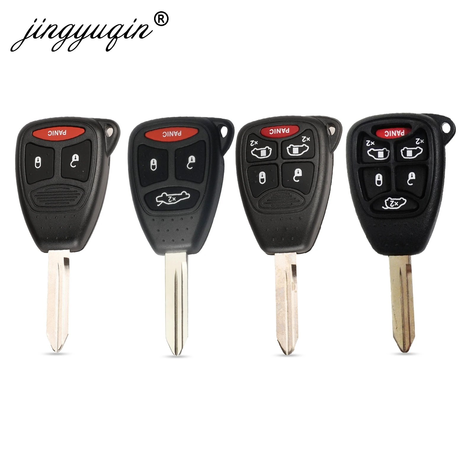 jingyuqin 2/3/4/5/6 Button Remote Car Key Shell Case For Chrysler 300 Aspen Dodge Dakota Durango Jeep Grand Cherokee Commander