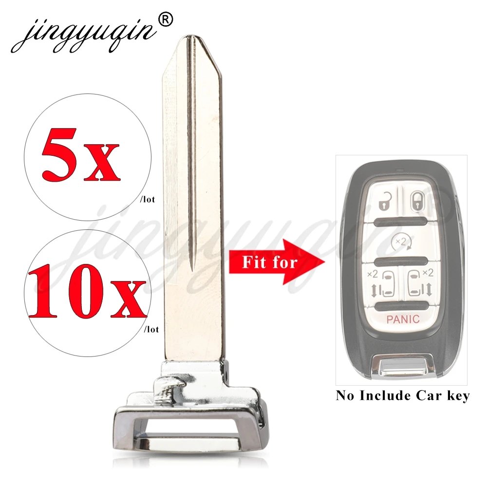 jingyuqin 5/10pcs Insert Emergency Car Key Blade Uncut Blank For Chrysler Pacifica Voyager Smart Remote Auto Key Card