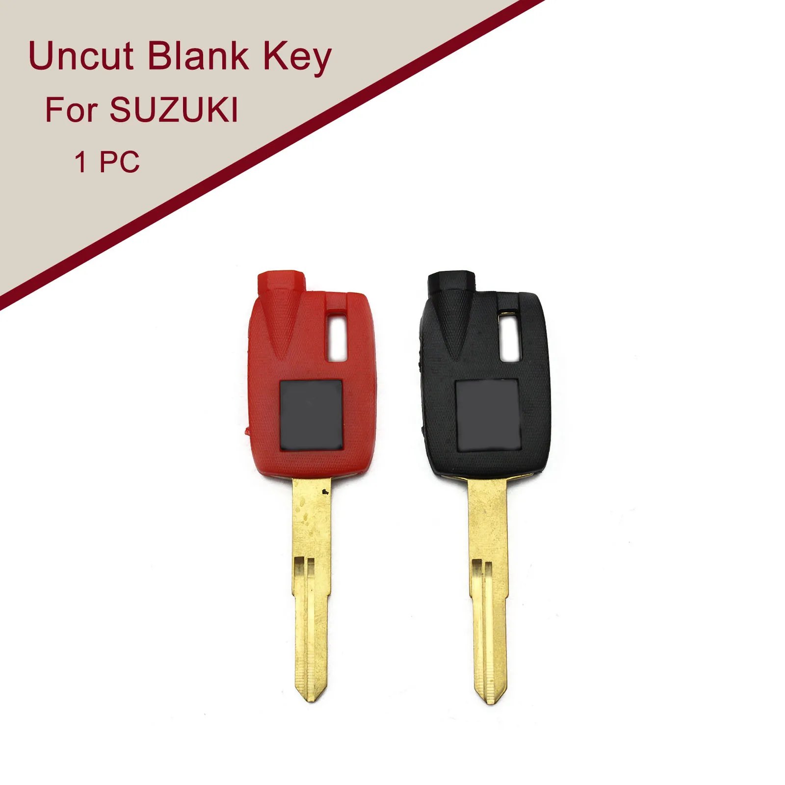 1 PC Red/Black Compatible With SUZUKI AN250 AN400 AN650 Uncut Blank Key Uncut Blade Key Motorcycle keys