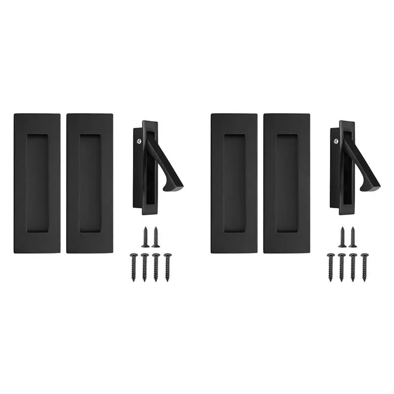 Pocket door recessed flush pulls