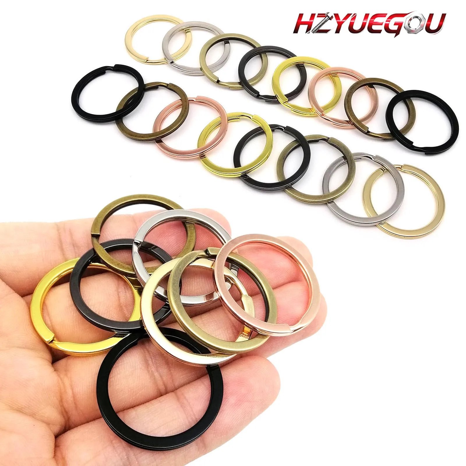 HZYUEGOU 5pcs High Quality Thickened Steel Split O Ring for Key Chain Ring Pendant Finding Clasp Clip Trigger Buckle ID 1” 25mm