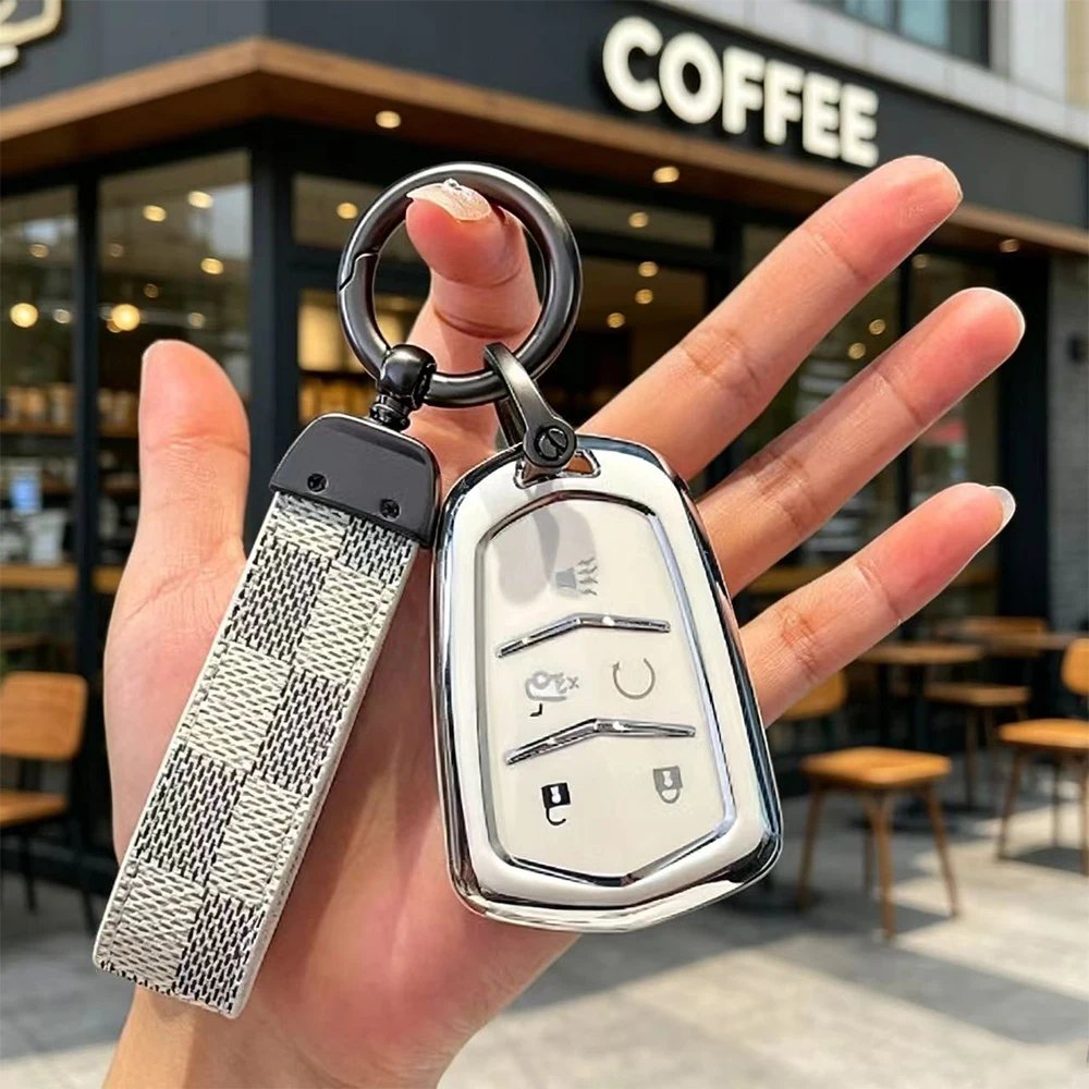 TPU Car Key Fob Case Shell for Cadillac Xt5 XTS CTS SRX ATSL XT4 CT6 ATS Escalade ESV DTS ELR STS 2014 - 2026 Protector Fob