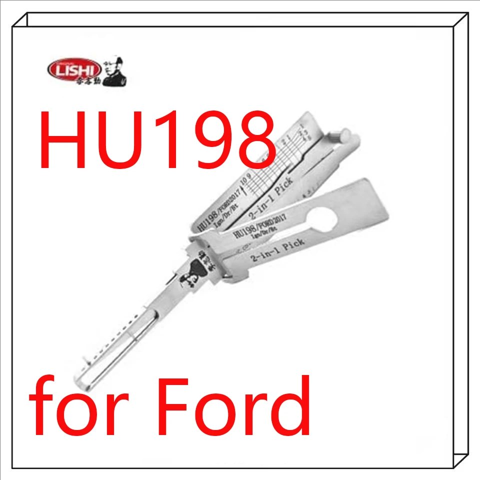 Lishi 2-in-1 pick and decoder tool for the Ford HU198 keyway