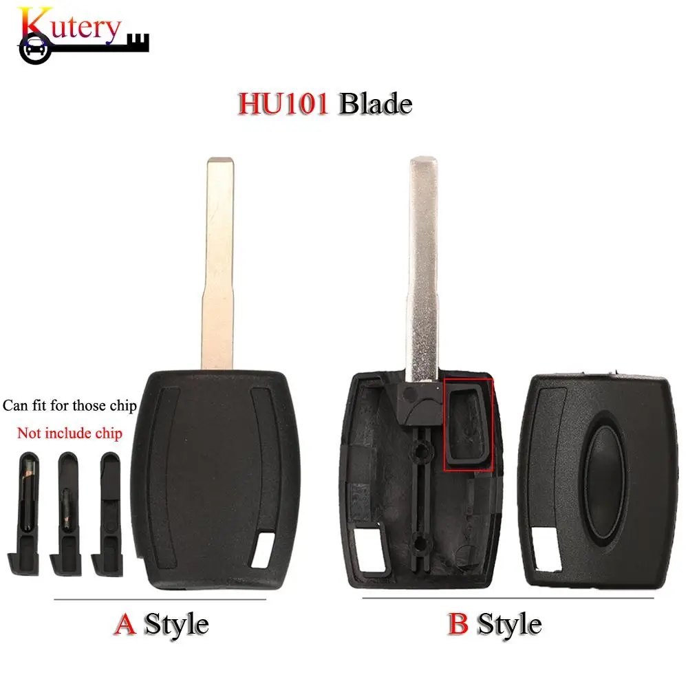jingyuqin Transponder Key Shell Case Cover For Ford Fiesta Mondeo Focus C-Max S-Max Galaxy Kuga With HU101 Blade Without Chip
