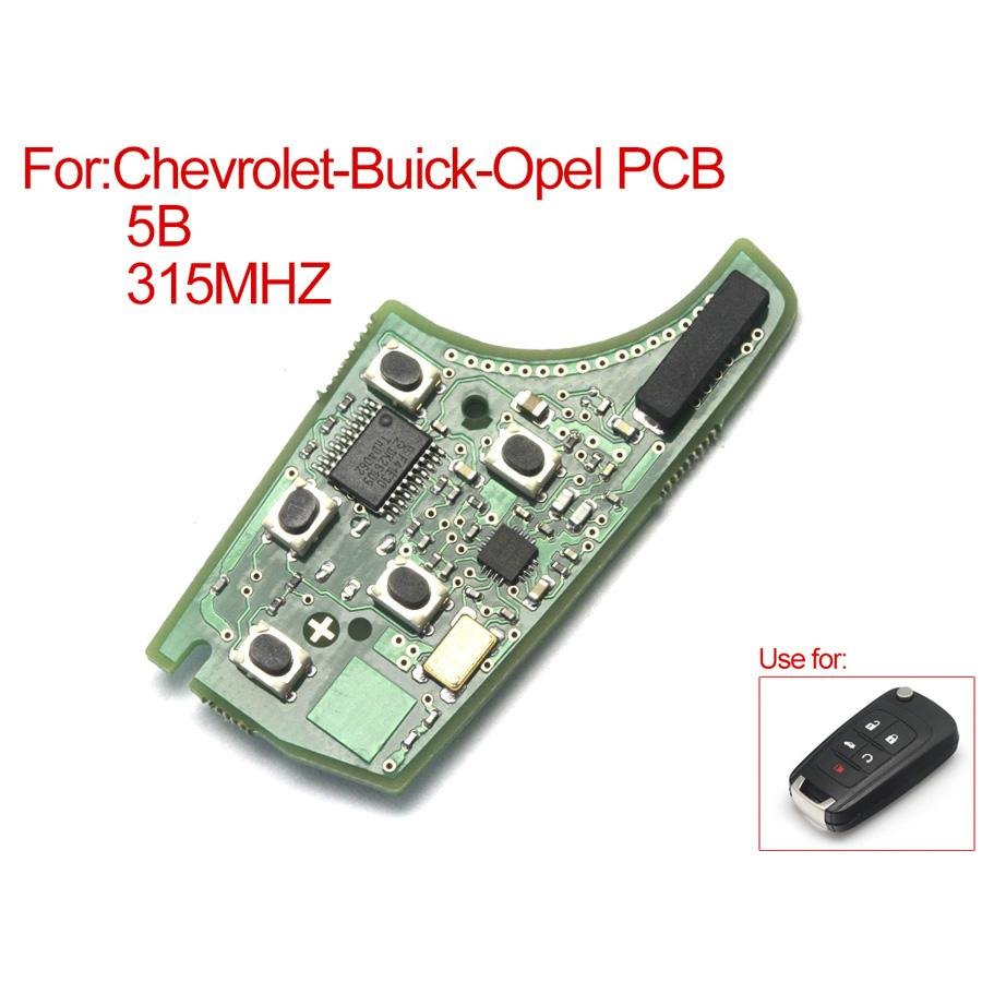 Five button 315MHz remote circuit board for Chevrolet, Buick and Opel