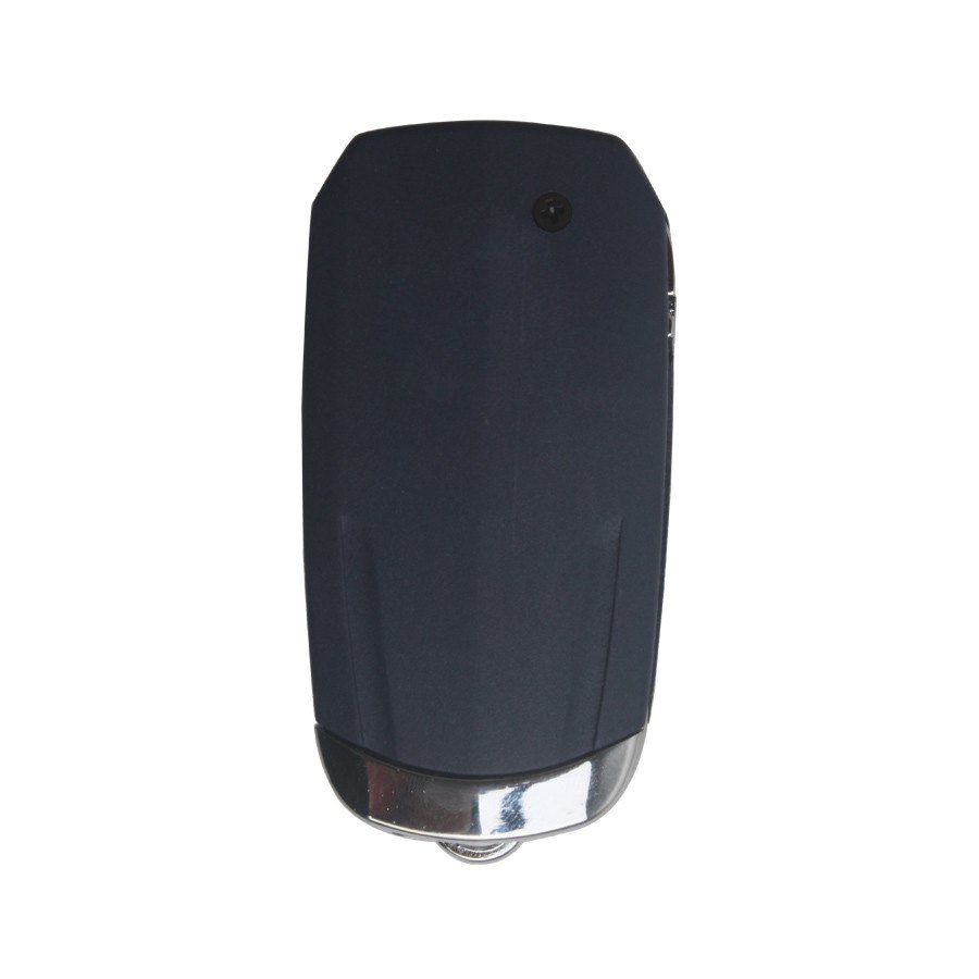 Blue one button Fiat flip key shell with a flat slotting seat
