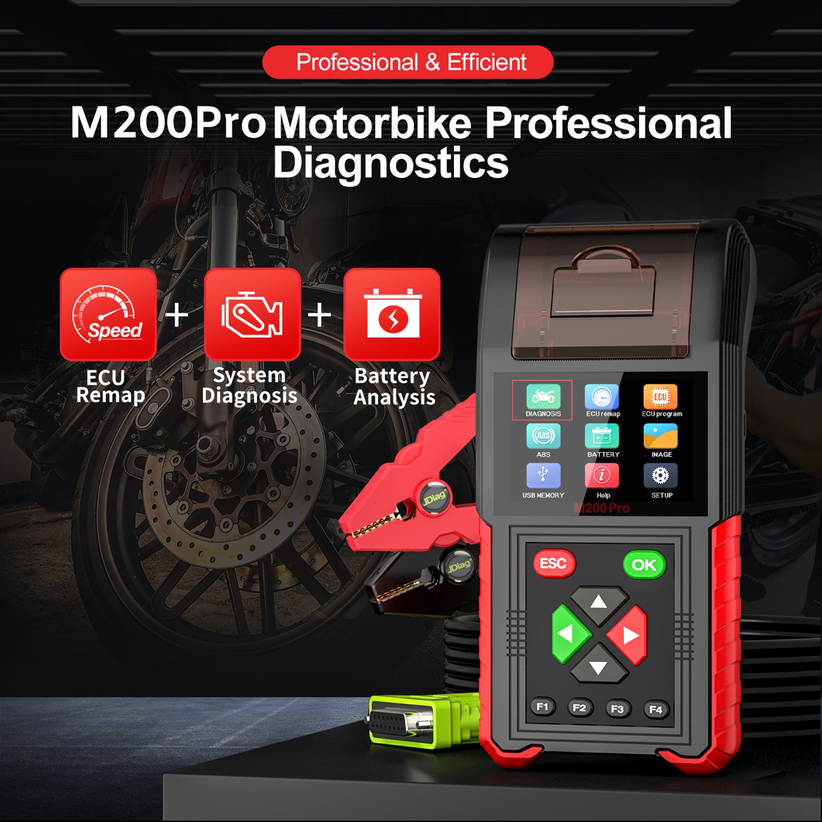 JDiag M200Pro motorbike diagnostic scanner