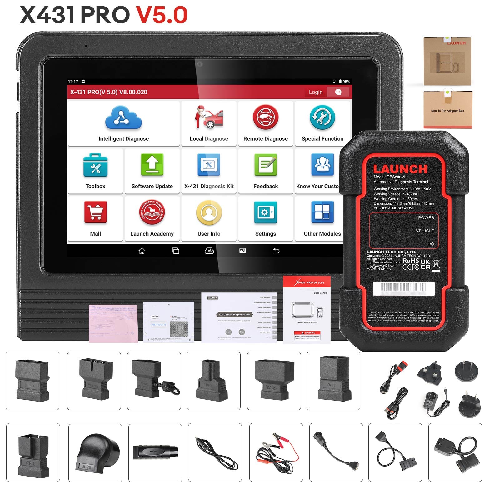 Launch X431 V 5.0 bidirectional full system diagnostic scanner, EU and UK