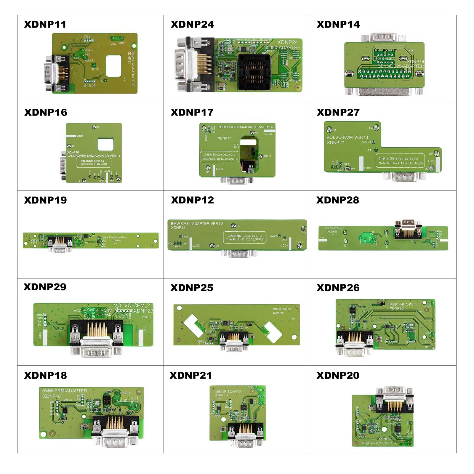 Xhorse solder free adapters full set