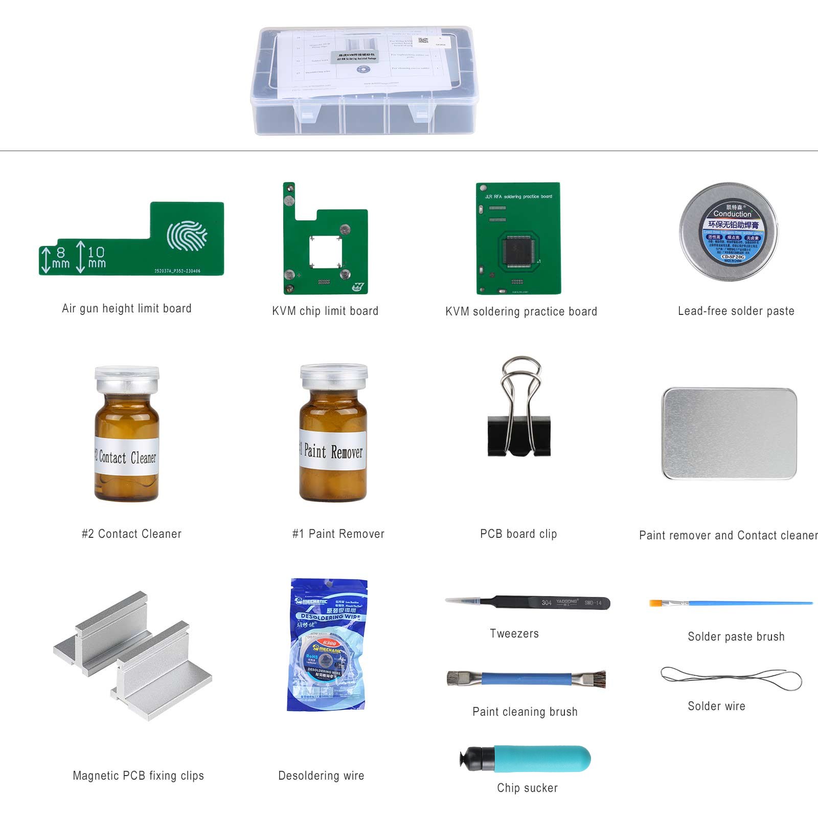 Yanhua JLR KVM soldering assisted package with limit board, chip sucker and tools