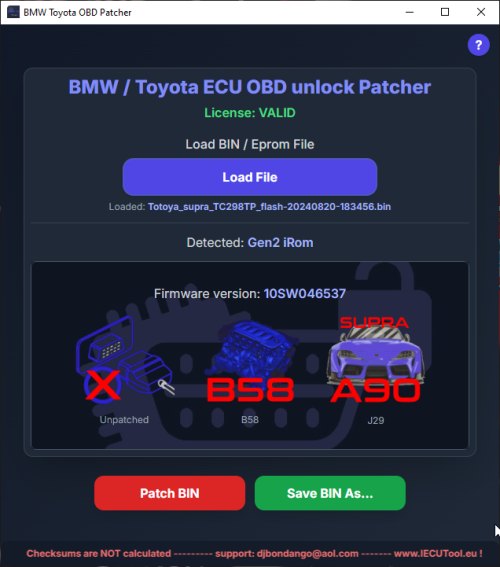 BMW DME bench unlock software for S55 S58 B48 B58