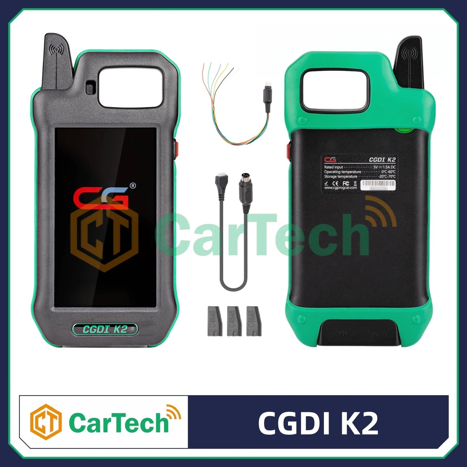 Cartech
 CGDI K2 Remote Key Programmer With 3pcs C4648 Super Chips Support 96Bit ID48 Copy Newly Add BM.W BDC3 VW 5D 5C Key Copy