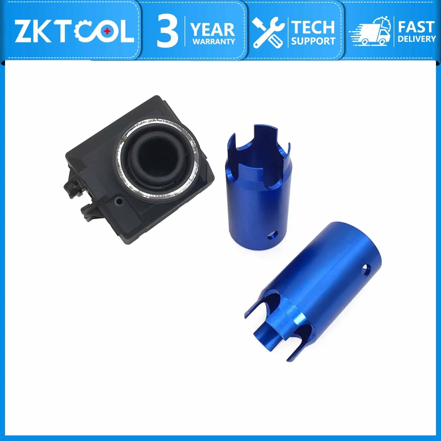 Blue anodised aluminium Mercedes EZS ignition lock removal tool