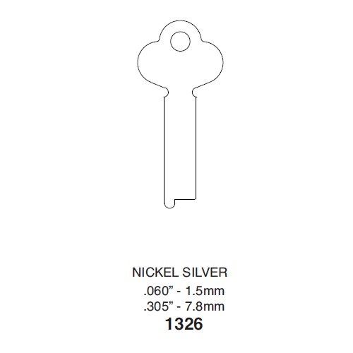 Ilco 1326 uncut key blank for Medart