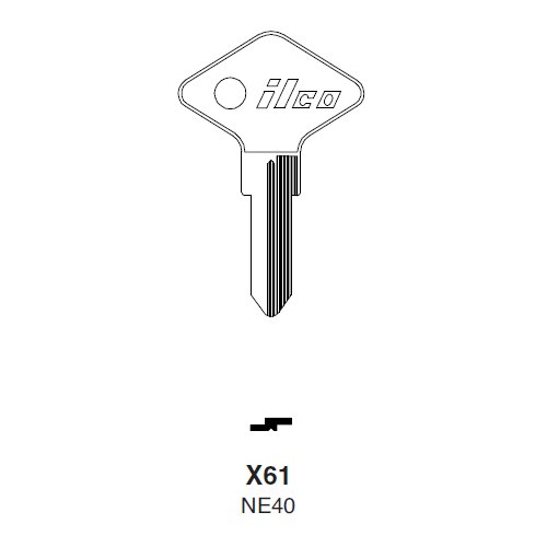 Ilco X61 uncut key blank for Renault