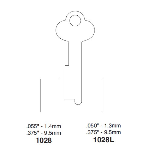 Ilco 1028 uncut key blank