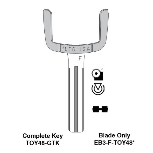 Ilco EB3-F-TOY48 Toyota, Lexus, Hyundai Electronic Key Blade Only