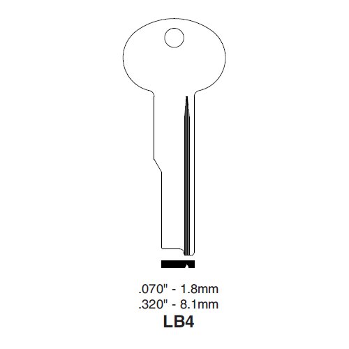 Ilco LB4 uncut key blank