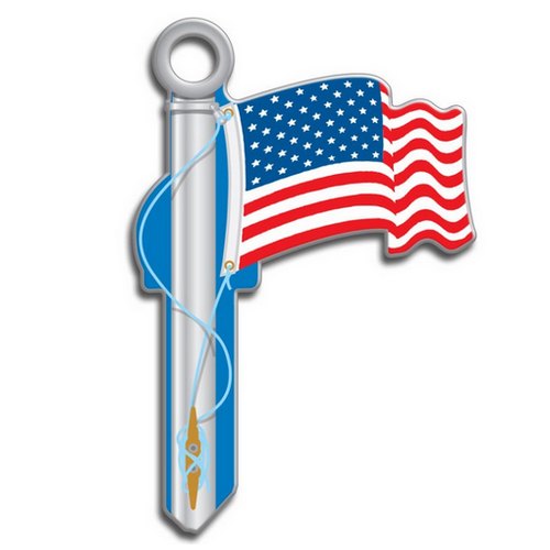 Kwikset KW1 Key Shapes - Shaped House Keys That Fit Your Life - American Flag - LL B101 K
