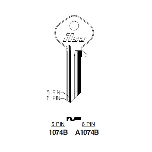 Ilco A1074B uncut key blank for Slaymaker
