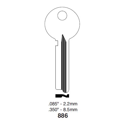 Ilco 886 uncut key blank