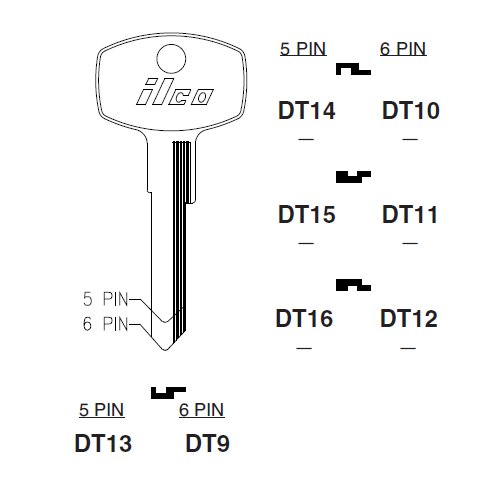 Ilco DT11 uncut key blank for Nissan