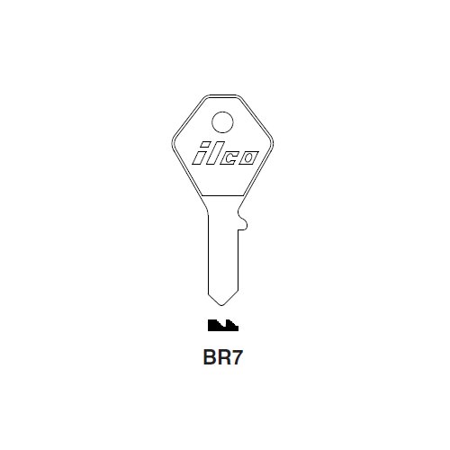 Ilco BR7 uncut key blank for Strattec (B&S), Rootes Group, Vauxhall