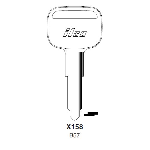 Ilco X158 uncut key blank for Isuzu