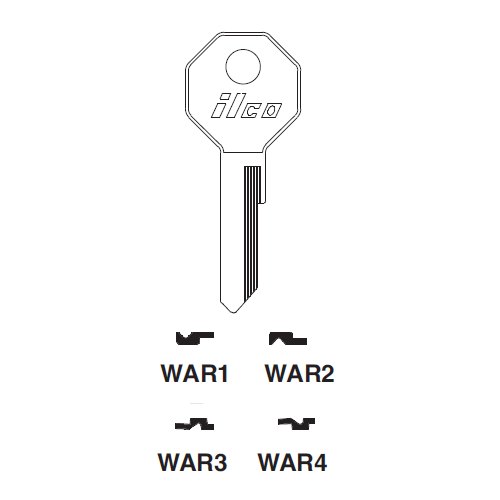 Ilco WAR1 uncut key blank for Wartburg