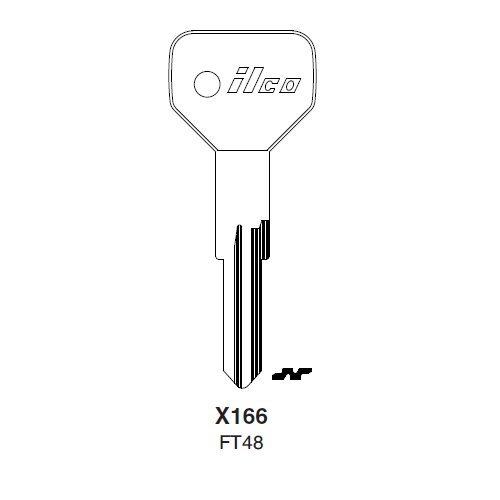 Ilco X166 uncut key blank for Alfa Romeo