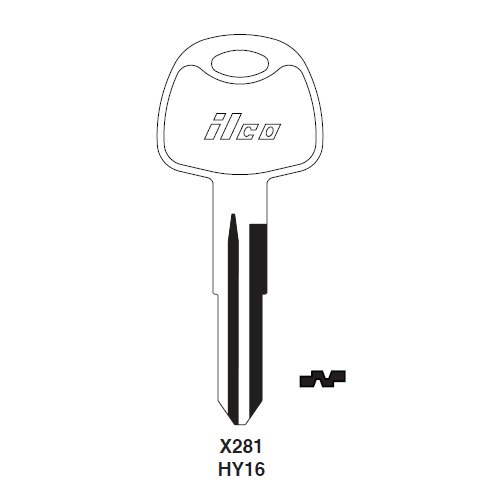Ilco X281 uncut key blank