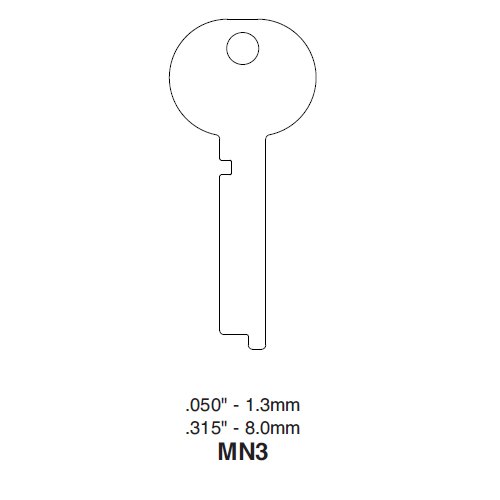 Ilco MN3 uncut key blank