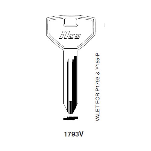 Ilco 1793V uncut key blank for Chrysler