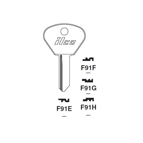 Ilco F91GS uncut key blank
