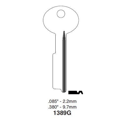 Ilco 1389G uncut key blank