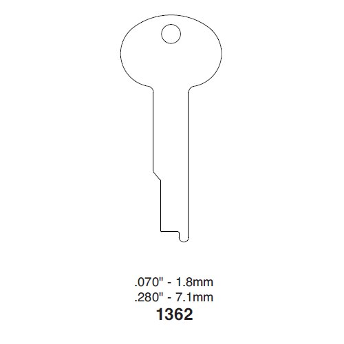 Ilco 1362 uncut key blank