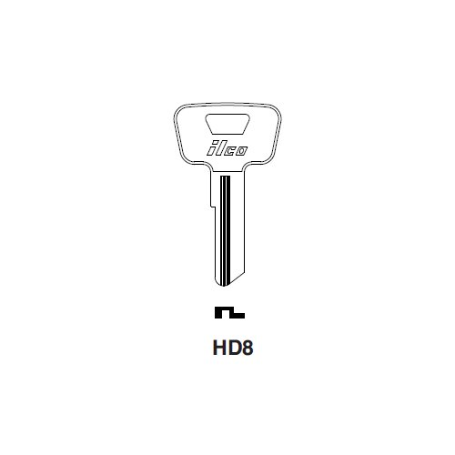 Ilco HD8 uncut key blank for Honda Motorcycles