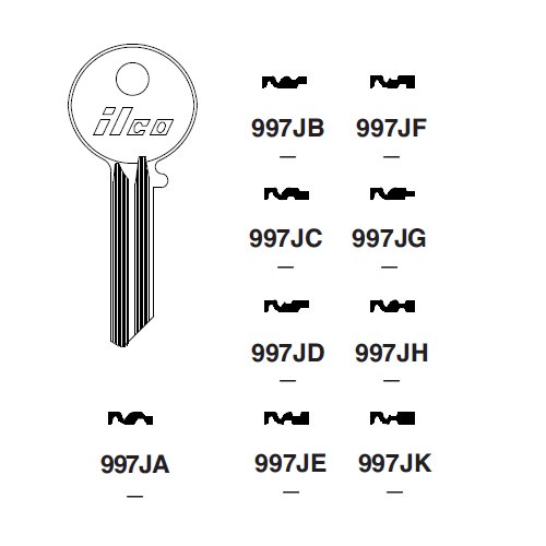 Ilco 997JF uncut key blank for Yale