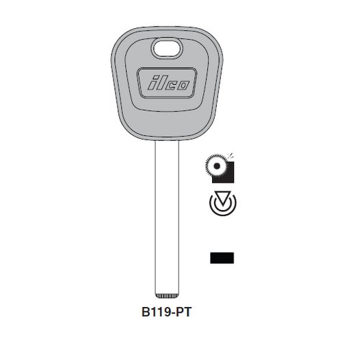 Ilco B119-PT uncut key blank