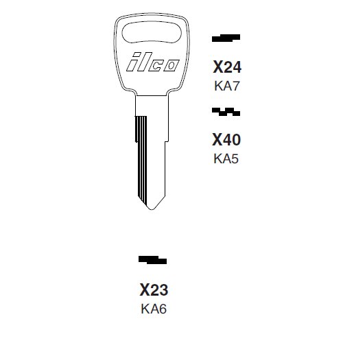 Ilco X24 uncut key blank for Kawasaki