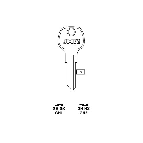 JMA GH-GX uncut key blank for Swedish Camp Car, Bobcat