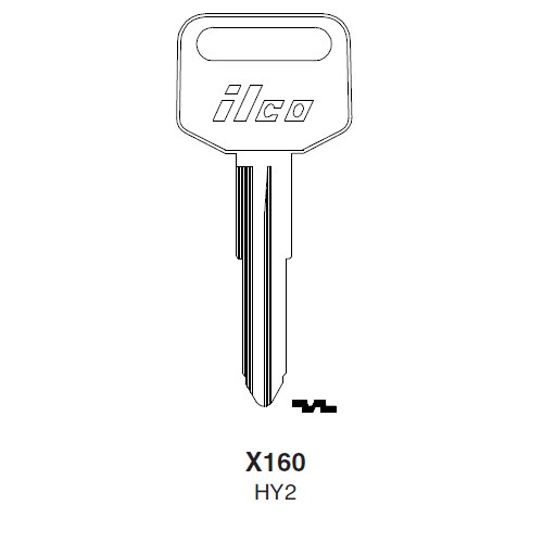 Ilco X160 uncut key blank for Honda Mototcycles