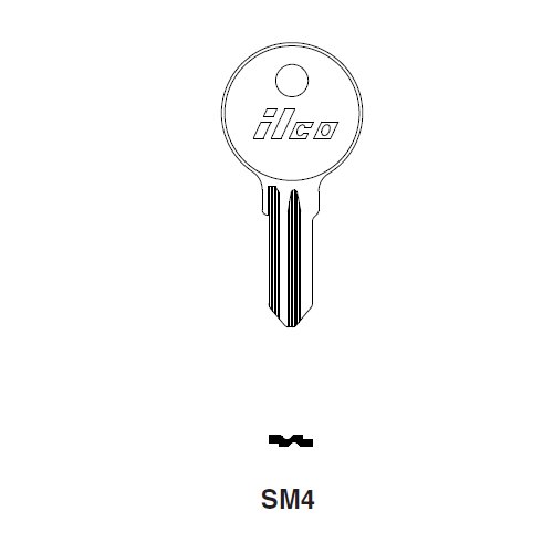 Ilco SM4 uncut key blank for Peugeot, Simca, Talbot, Matra