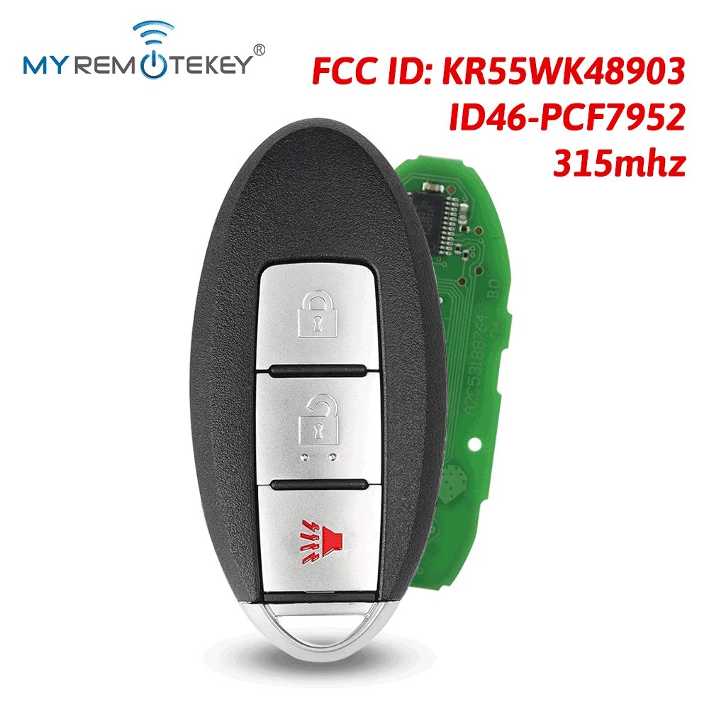 MYREMOTEKEY KR55WK49622 Smart Key 3 Button Keyless Go for Nissan 370Z Key 2009 -2019 315mhz ID46-PCF7952 Chip
