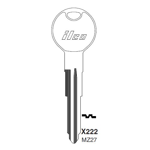 Ilco X222 uncut key blank for Mazda