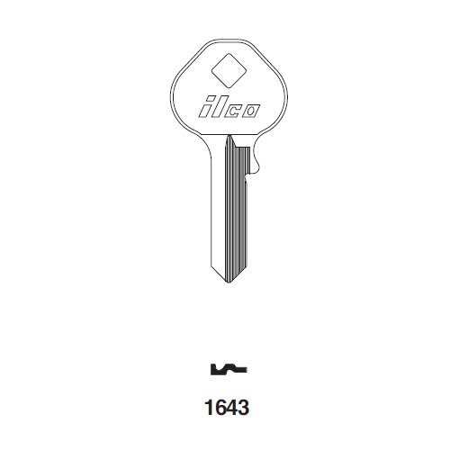 Ilco 1643 uncut key blank for Mintcraft Padlock