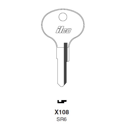 Ilco X108 uncut key blank for Subaru