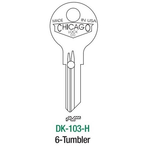 Chicago DK-103-H uncut key blank